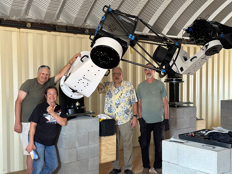 Dark Sky New Mexico owner Diana Casas Hensley gives a big thumbs up to another successful telescope installation