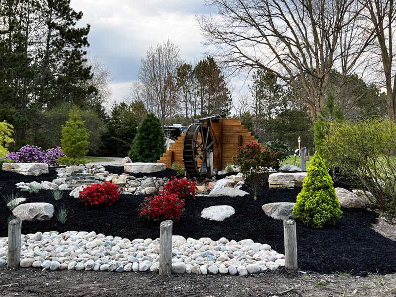 An old fashioned water wheel really works at White River RV Park