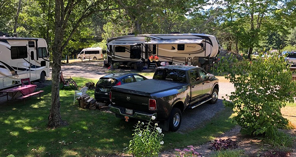 RV sites at Dixon's campground